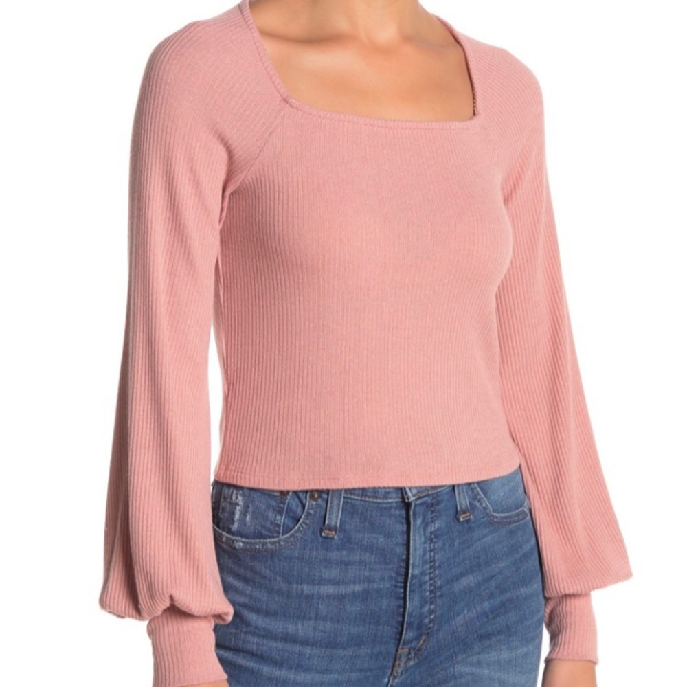 PST BY PROJECT SOCIAL T SQUARE NECK TIBBED TOP